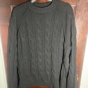 Aerie unREAL Cable Crew Sweater - Black - Size M